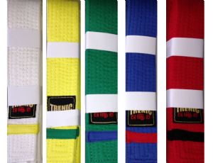 Coloured Stripe Belts (10 Pack)